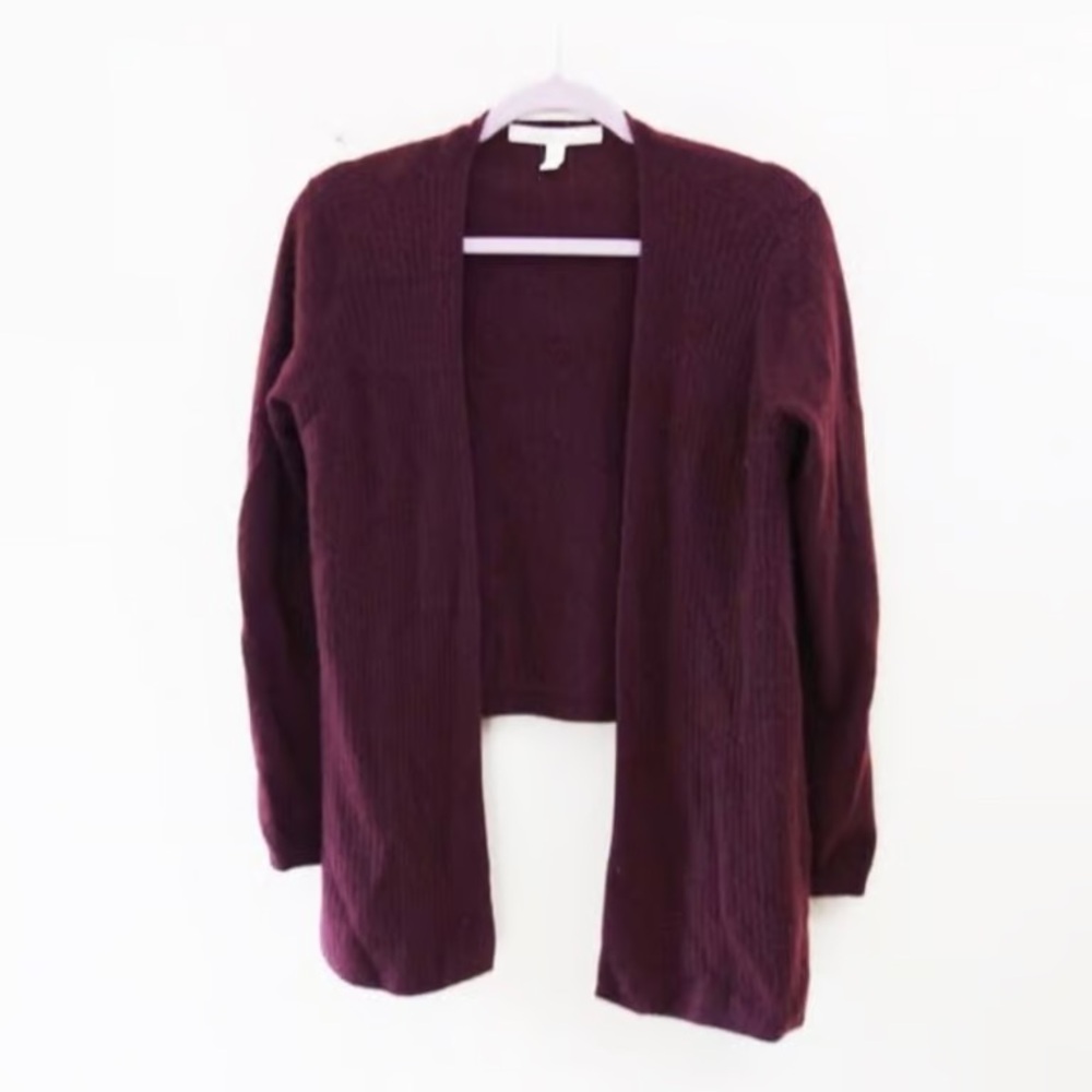 Collection B Deep Burgundy Open-Front Cardigan